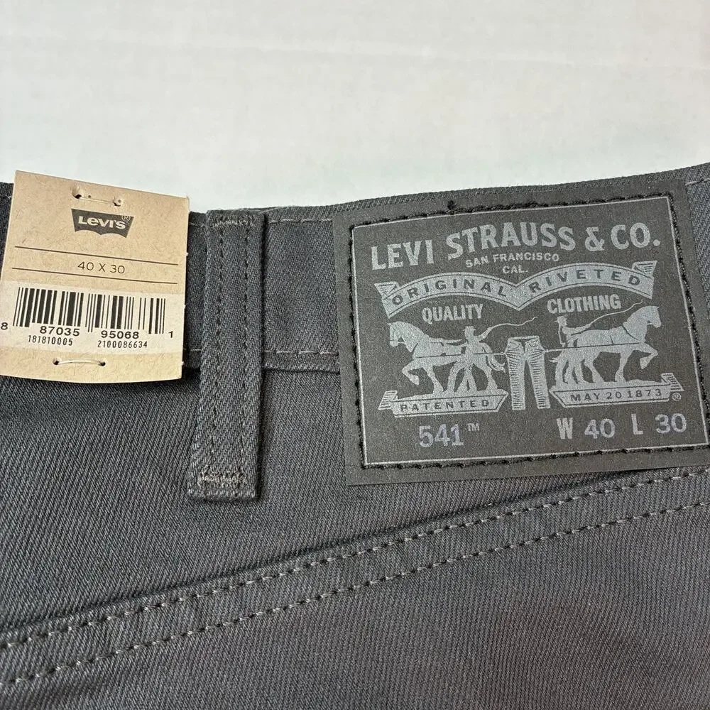 Levi's 541 Athletic Taper Jeans Men's Size 40x30 Gray Cotton Stretch Sits Waist